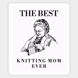 THE BEST KNITTING CRAFTS MOM LINE ART SIMPLE VECTOR STYLE, MOTHER OLD TIMES Sticker